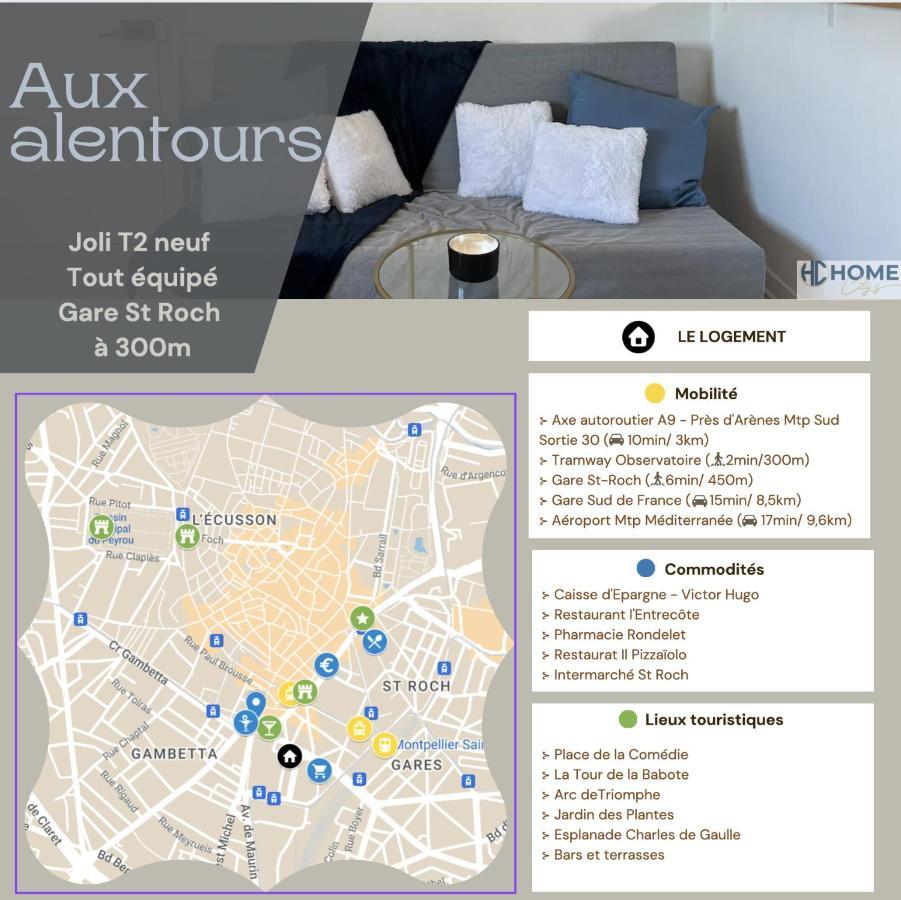 T2, 3 Mins Gare St Roch, 4 Personnes Apartment Montpellier